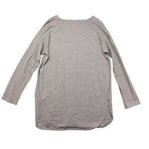 J. Jill Shirt Women's Small Pink Gray Luxe Supima Tunic Striped Long Sleeve Top